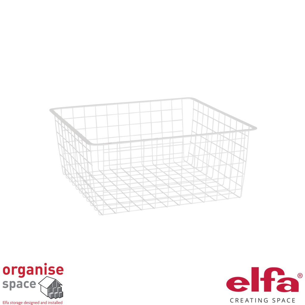 Elfa 144215 – Wire drawer W:45 D:40 H:18 White offering durable and practical storage for everyday essentials.