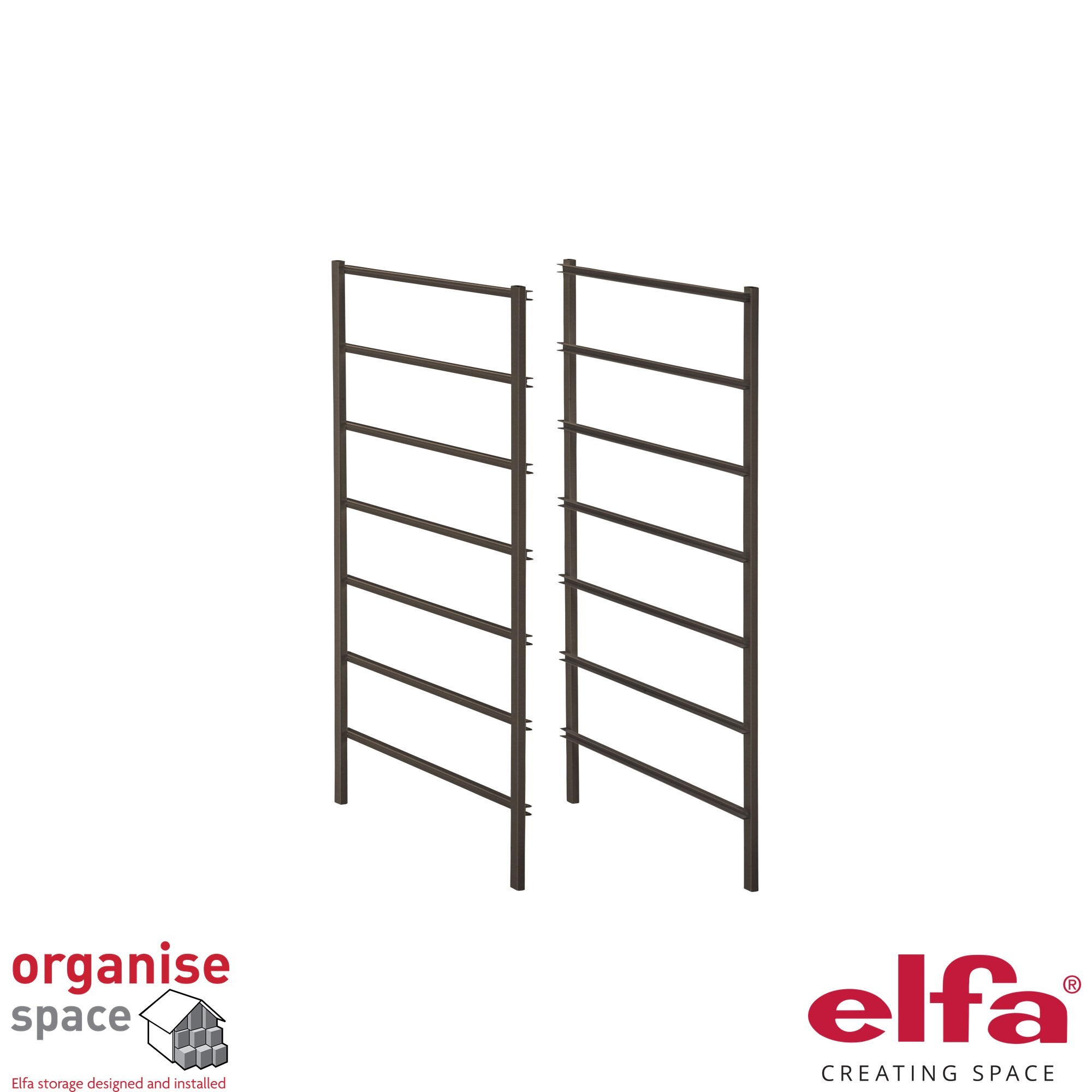 Elfa 200728 – 7 runner frame sides H:74 Graphite combining height and practicality for efficient storage.