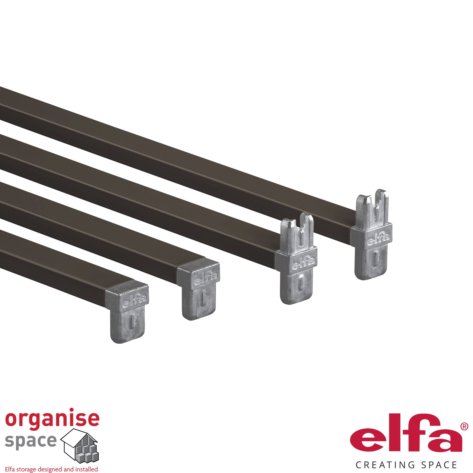 Elfa 204026 – Crossbar W:45 Graphite combining functionality and style for Elfa storage configurations.