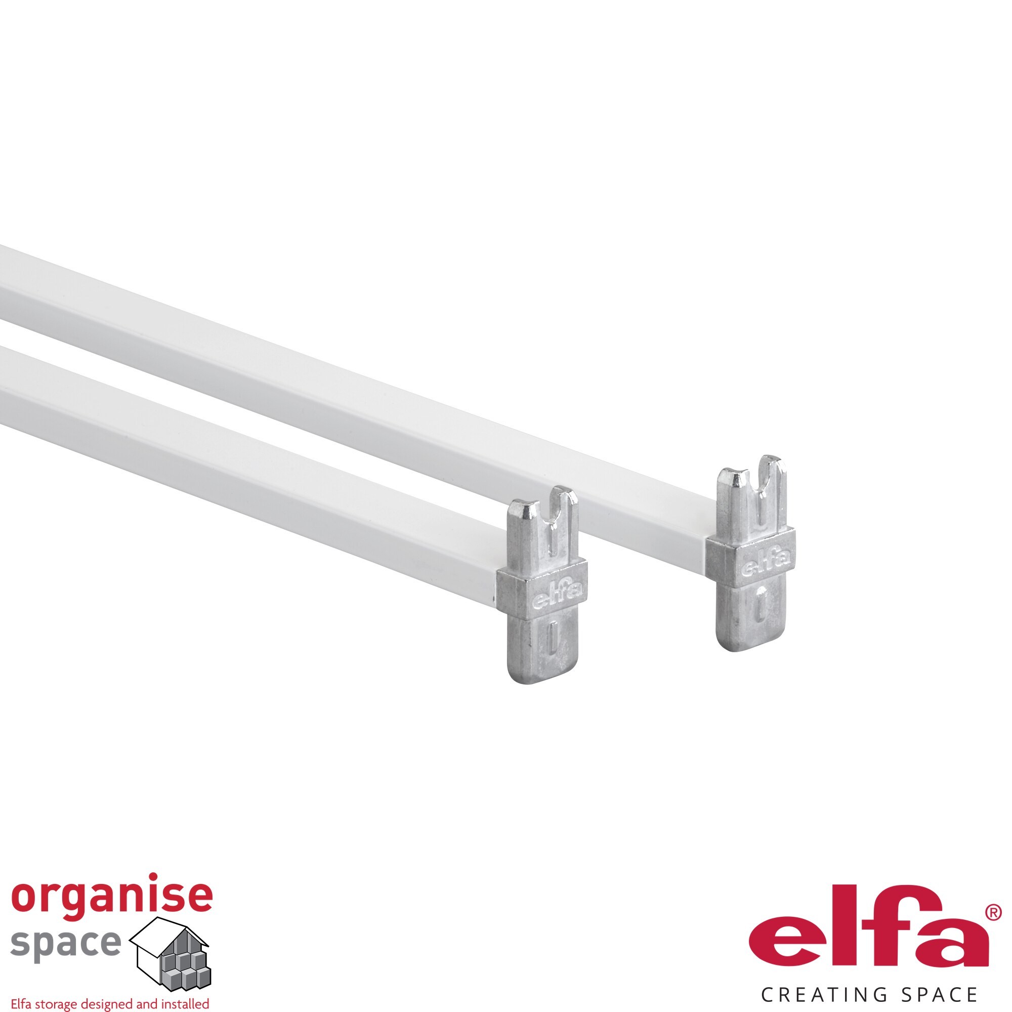 Elfa 214014 – Extension Kit W:45 White adding flexibility to Elfa storage systems for custom configurations.