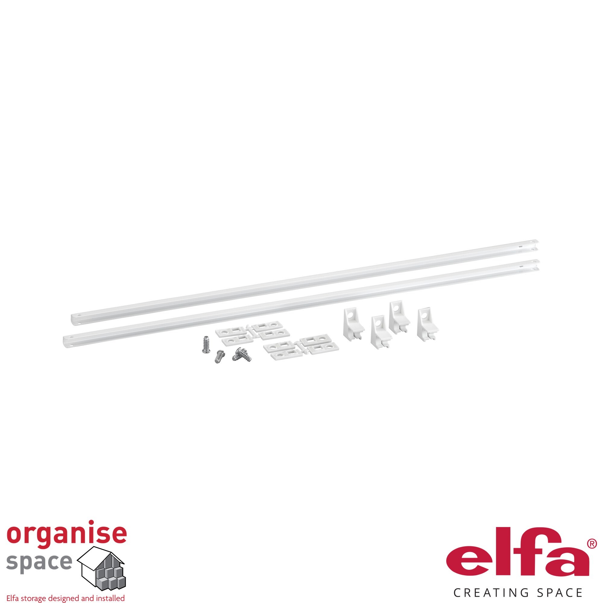 Elfa universal runners D55 White Elfa 225214 – Universal runners D:55 White ensuring smooth and versatile operation for drawers in Elfa systems.