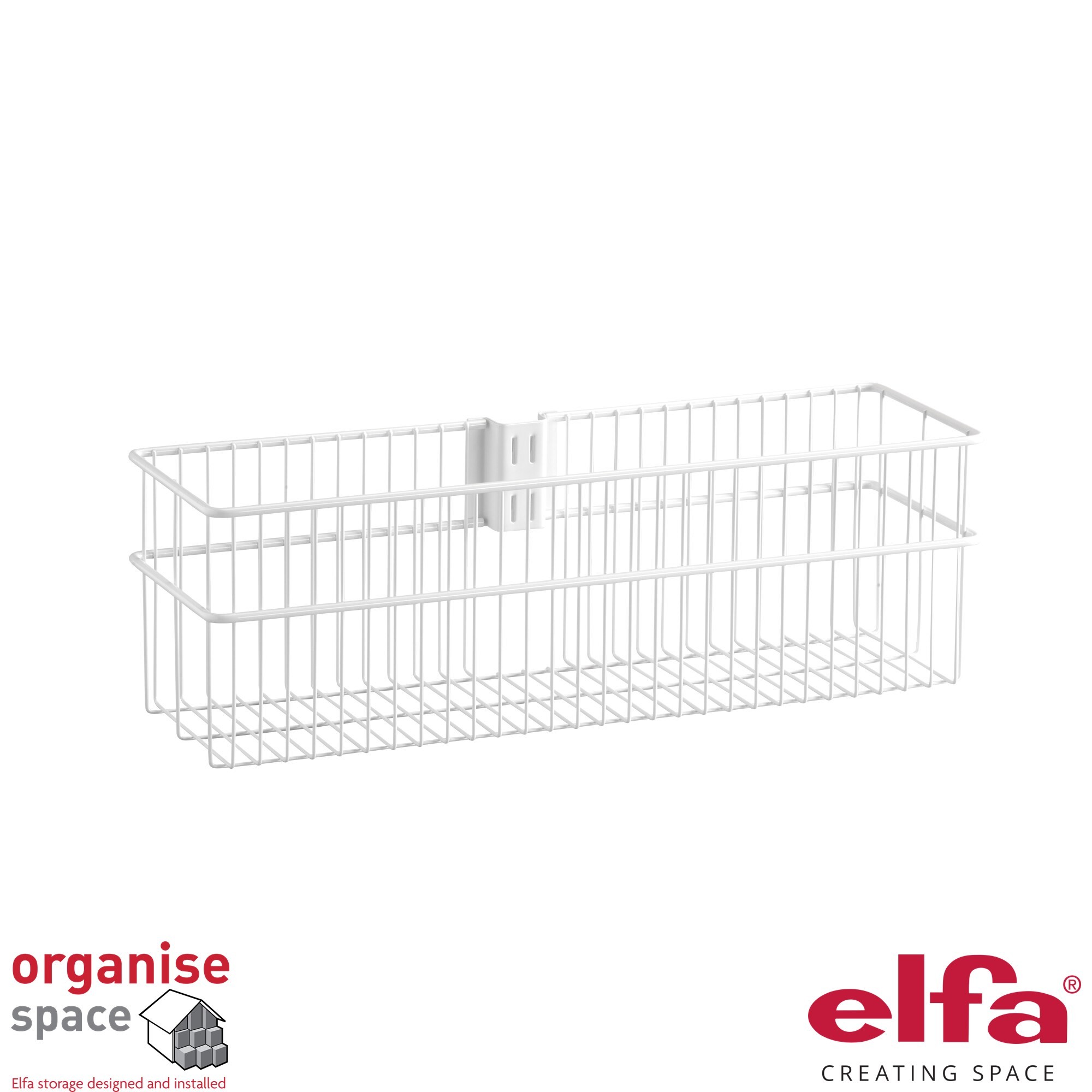 Elfa 333010 – Large wire basket White, spacious and durable for organising bulky items in drawers.