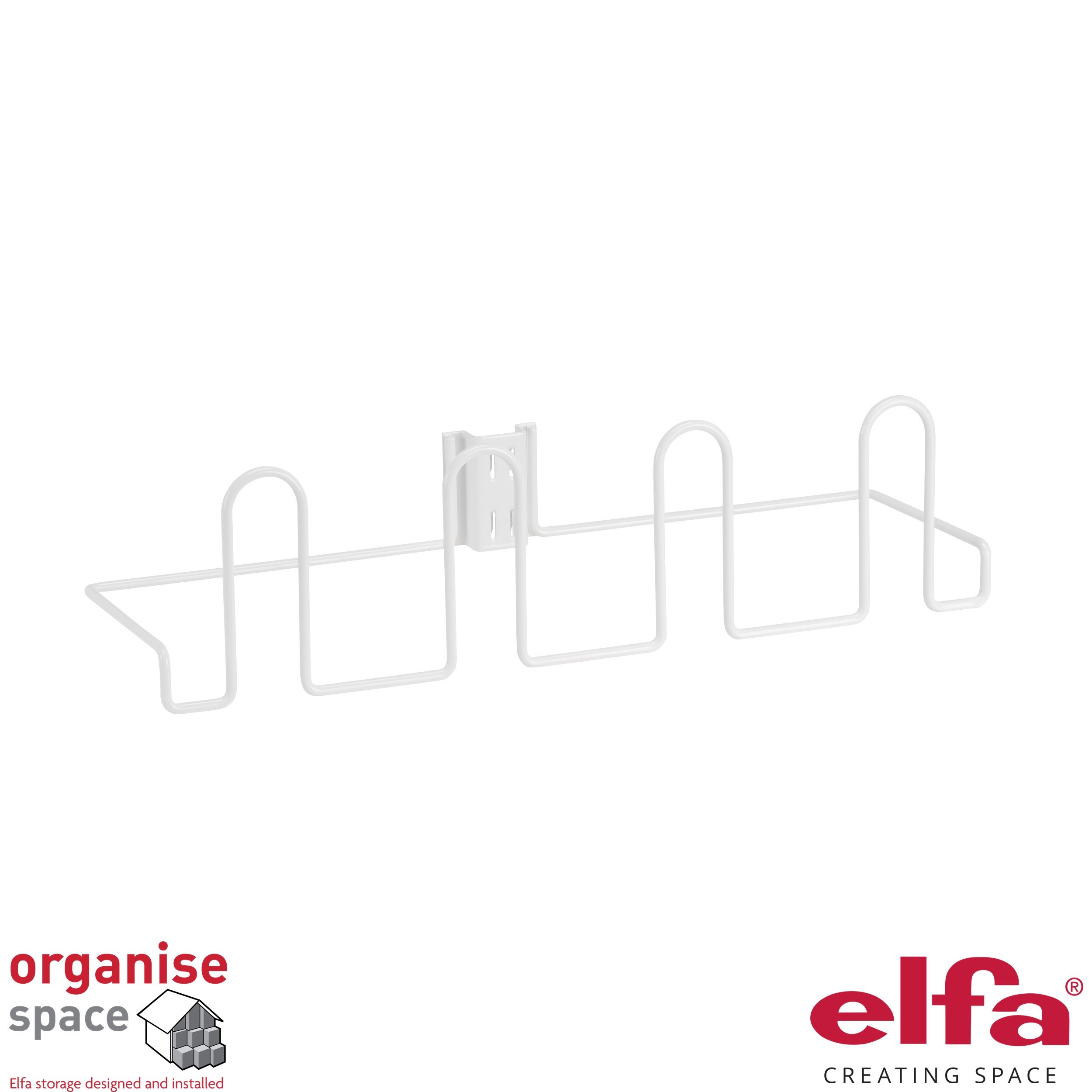 Elfa 333910 – Shoe rack center White, central shoe rack for neat and efficient modular shoe storage.