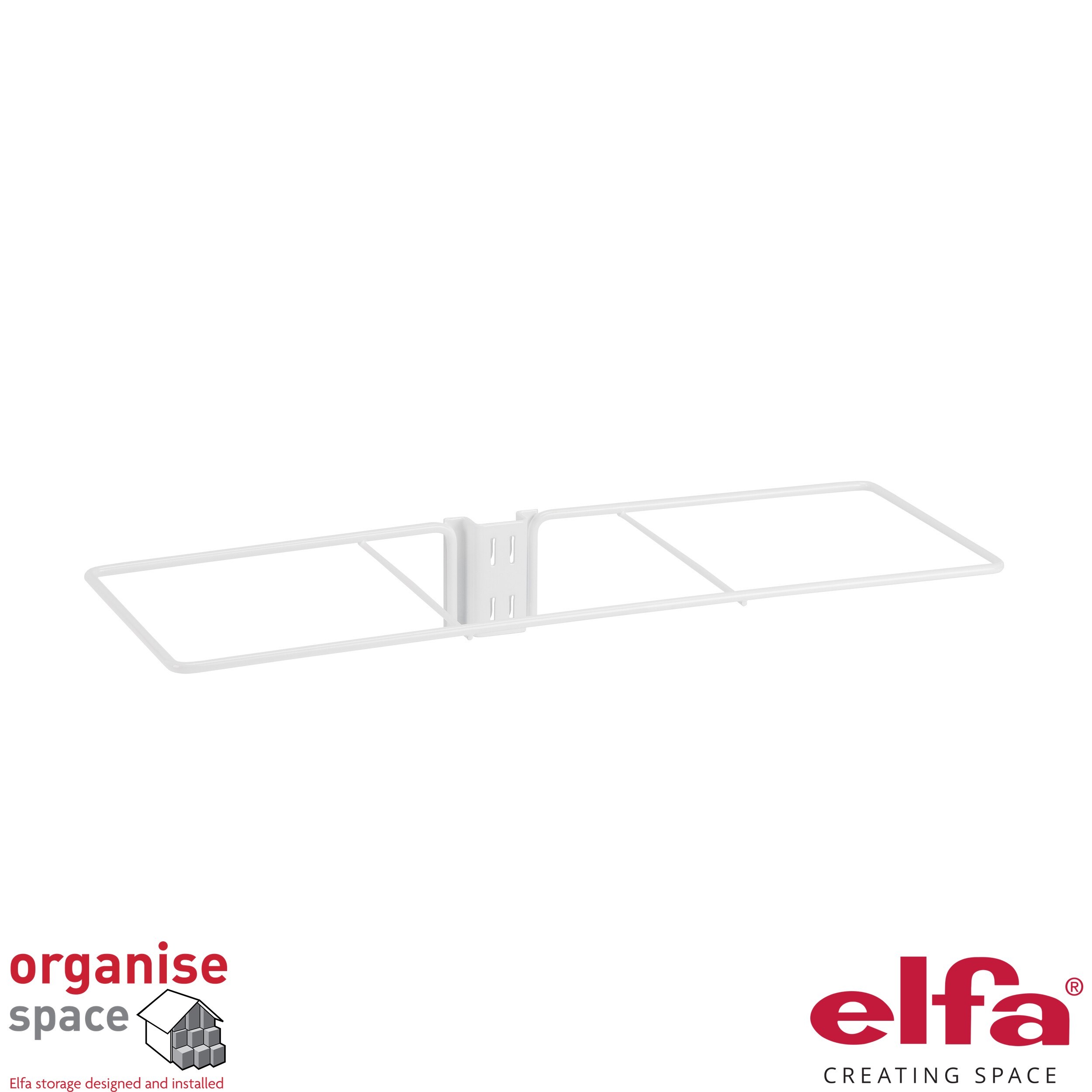Elfa 334510 – Gift wrap rack center White, perfect for storing gift wrap and keeping wrapping materials organised.