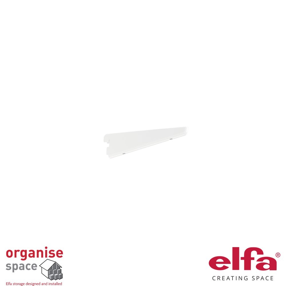 Elfa bracket solid shelf D17 White – 17cm white bracket for solid shelves. Organise Space – Elfa Experts. 411710