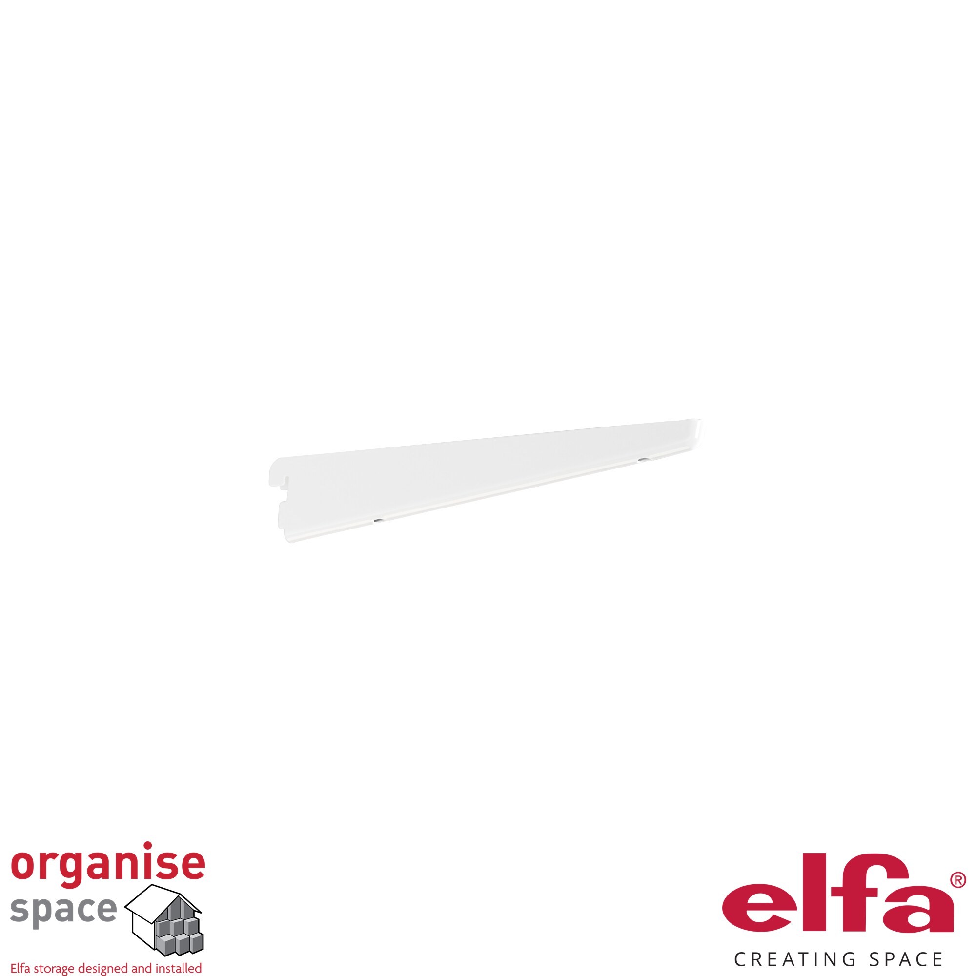 Solid Shelf Bracket D27 White Elfa bracket solid shelf D27White – 27cm white bracket for solid shelves. Organise Space – Elfa Experts. 412710