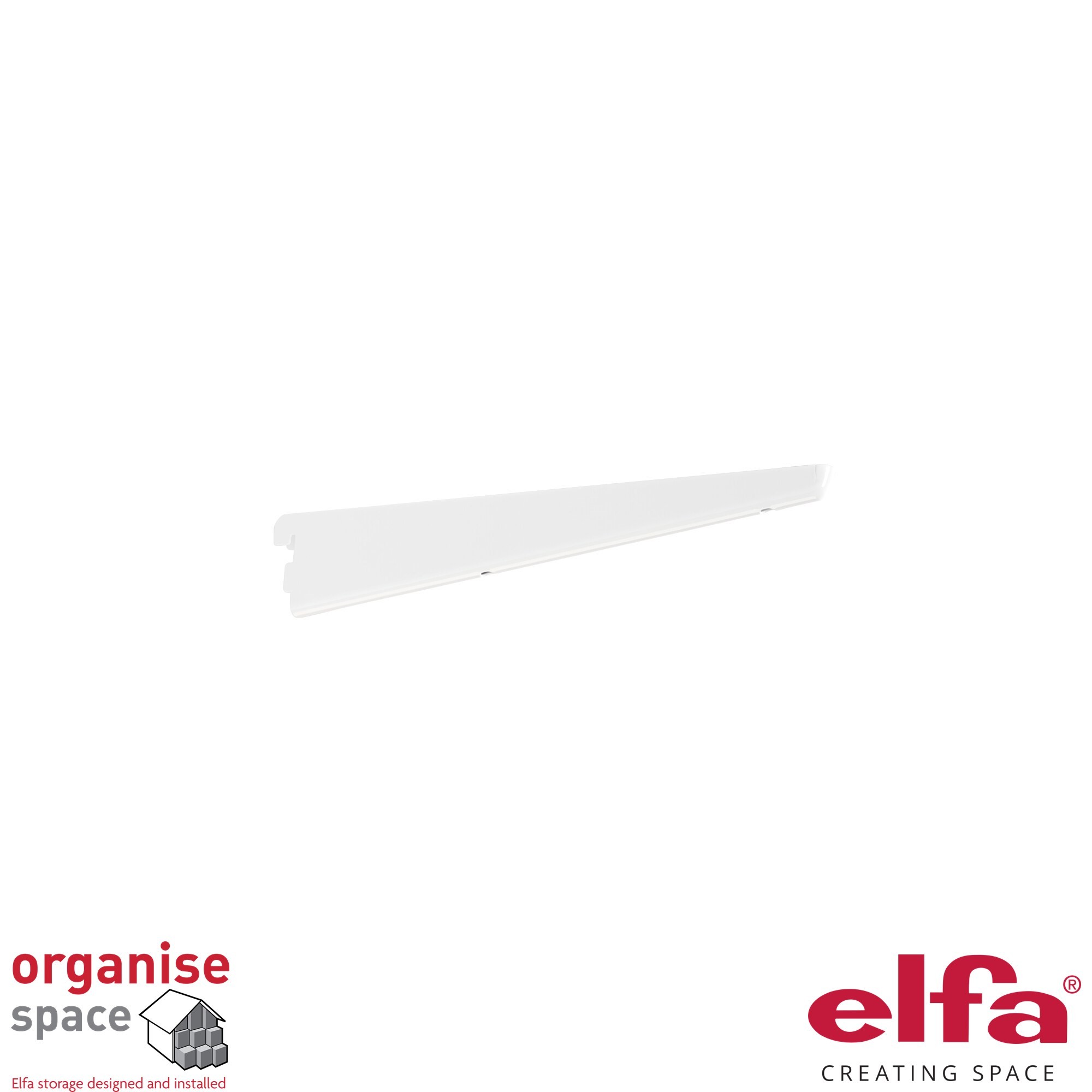 Elfa bracket solid shelf D30White – 30cm white bracket for solid shelves. Organise Space – Elfa Experts. 413210