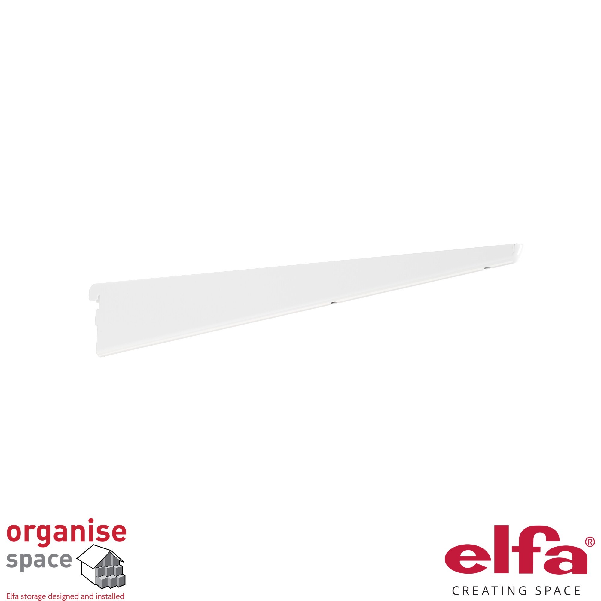 Elfa Solid Shelf Bracket D47 White Elfa bracket solid shelf D47White – 47cm white bracket for solid shelves. Organise Space – Elfa Experts. 414710