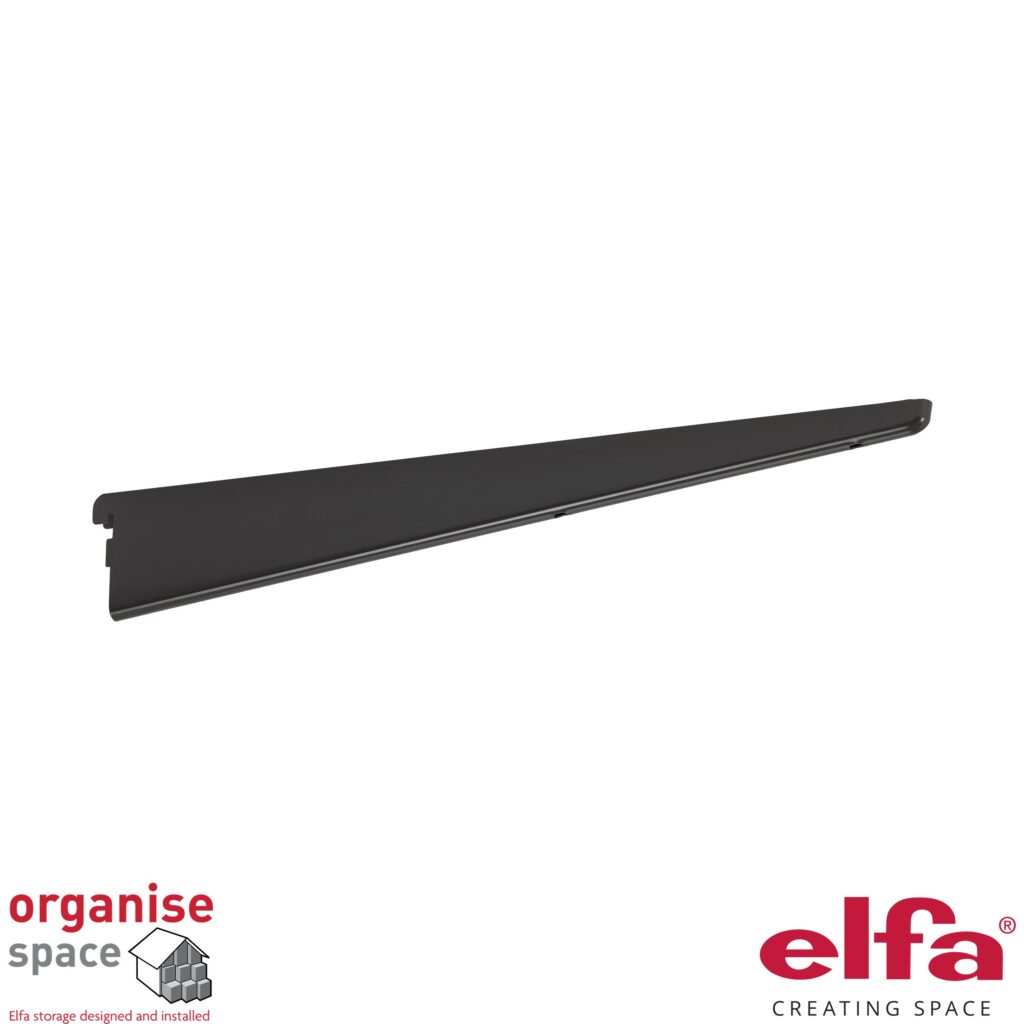 Elfa bracket solid shelf D47 Graphite – 47cm graphite bracket for solid shelves. Organise Space – Elfa Experts. 414729
