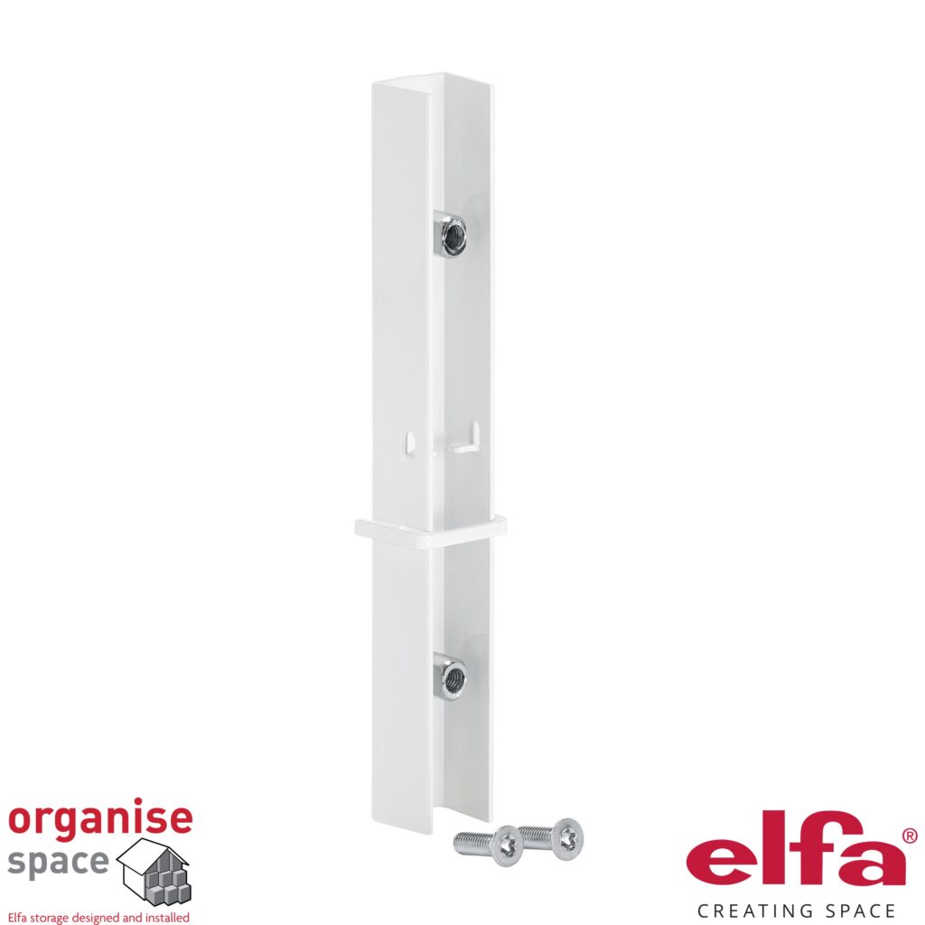 Elfa 428010 extension hang standard adapter White – White adapter for extension hanging standards. Organise Space – Elfa Experts. 428010