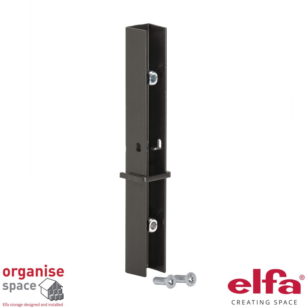 Elfa 428025 extension hang standard adapter Graphite – Graphite adapter for extension hanging standards. Organise Space – Elfa Experts. 428025
