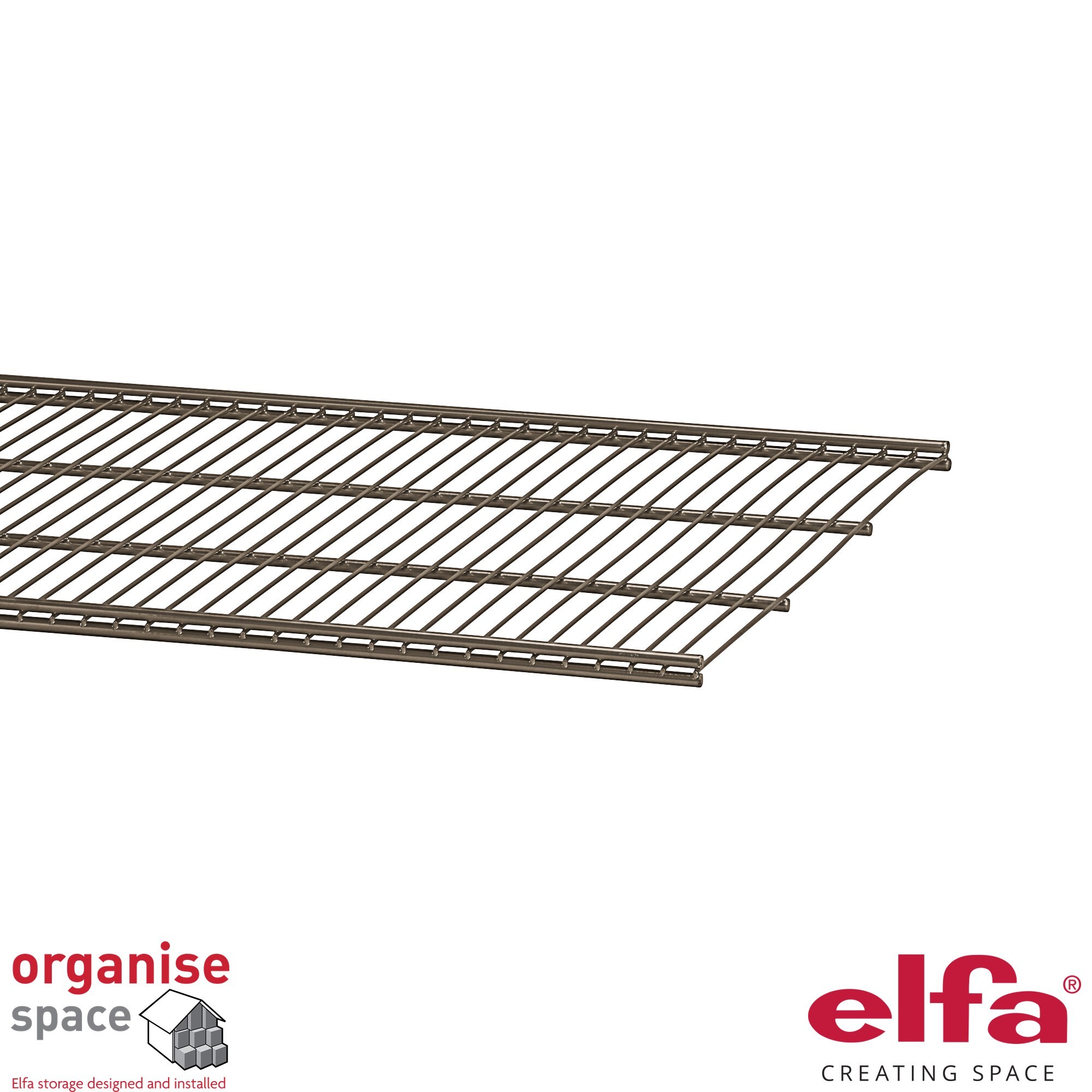 Elfa 451025 wire shelf W60D30 Graphite – 60x30cm graphite wire shelf for compact storage. Organise Space – Elfa Experts. 451025