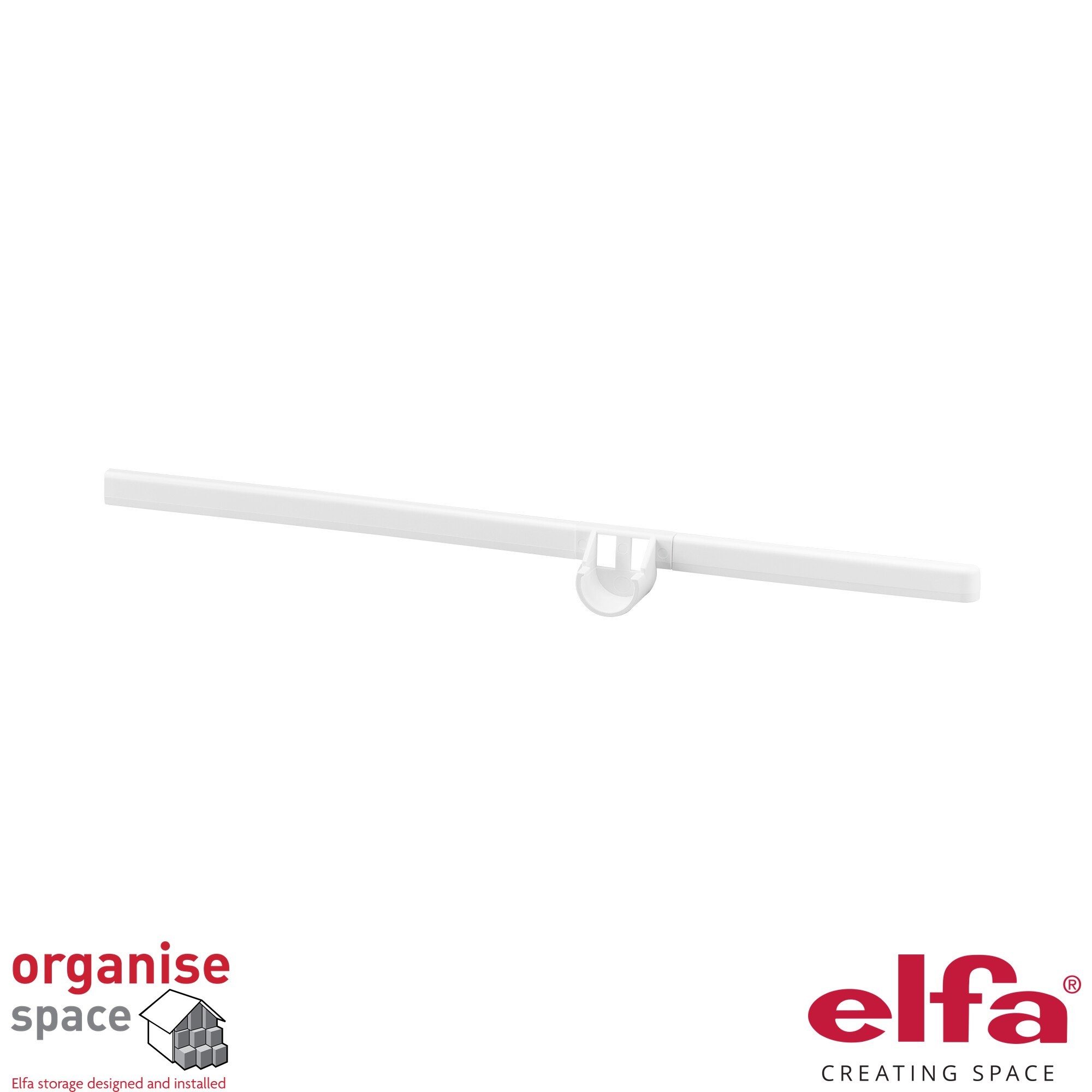 Elfa cover rod holder left D40 White, White Elfa closet rod cover D40, 480610