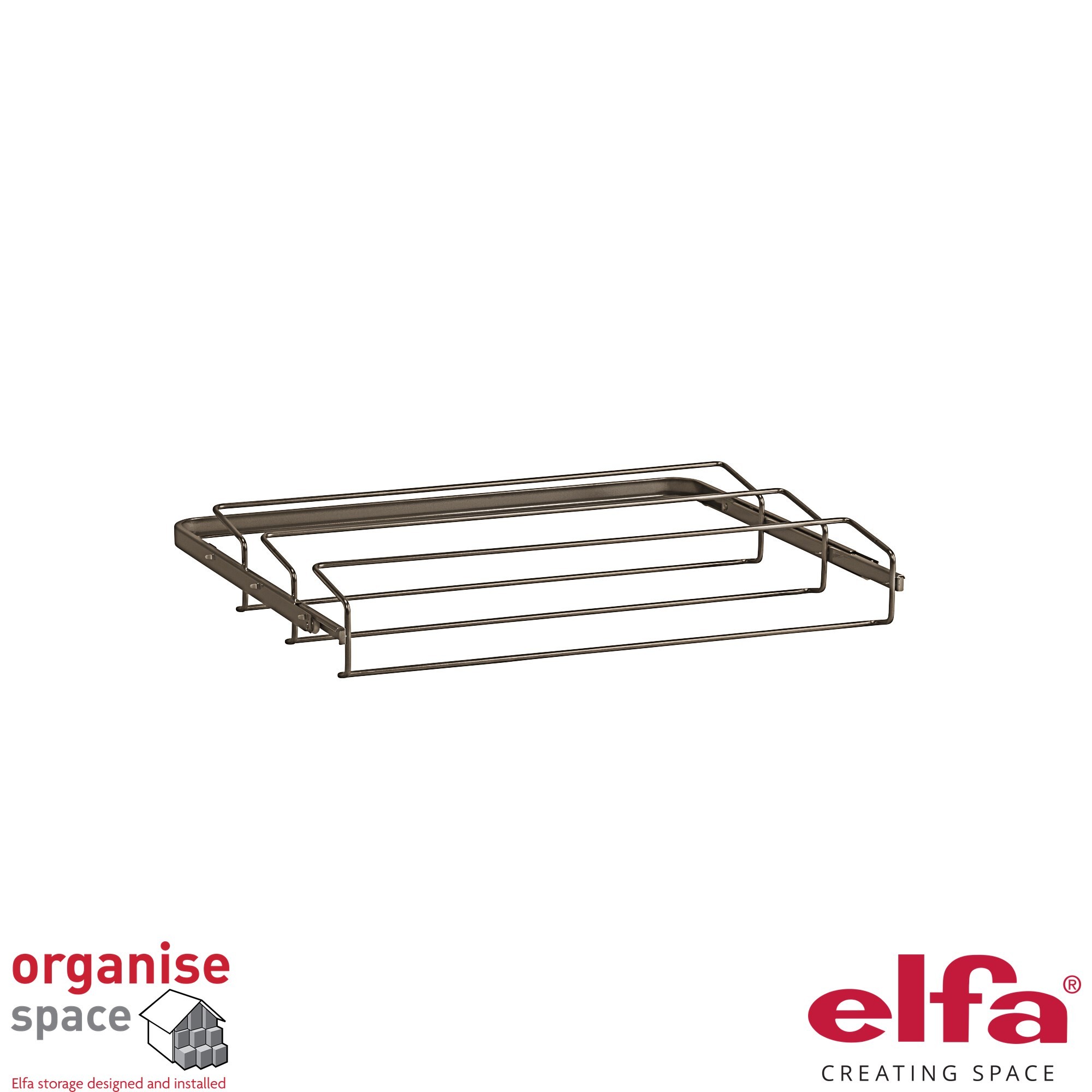 Graphite Elfa shoe rack W60D40, Gliding shoe rack W60D40 Graphite, 482625
