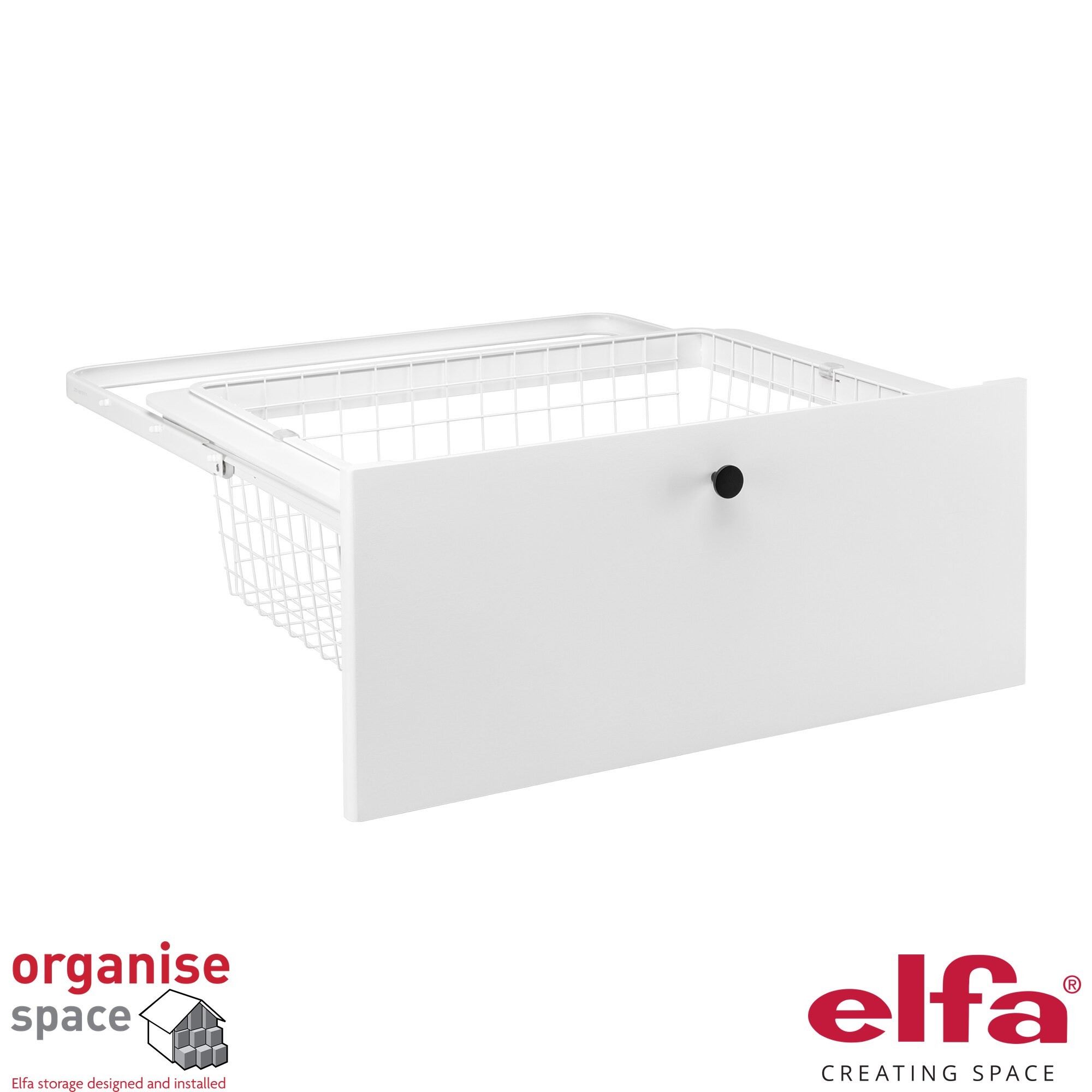 Décor gliding drawer frame for front W: 60 D: 40 White - Elfa 610915