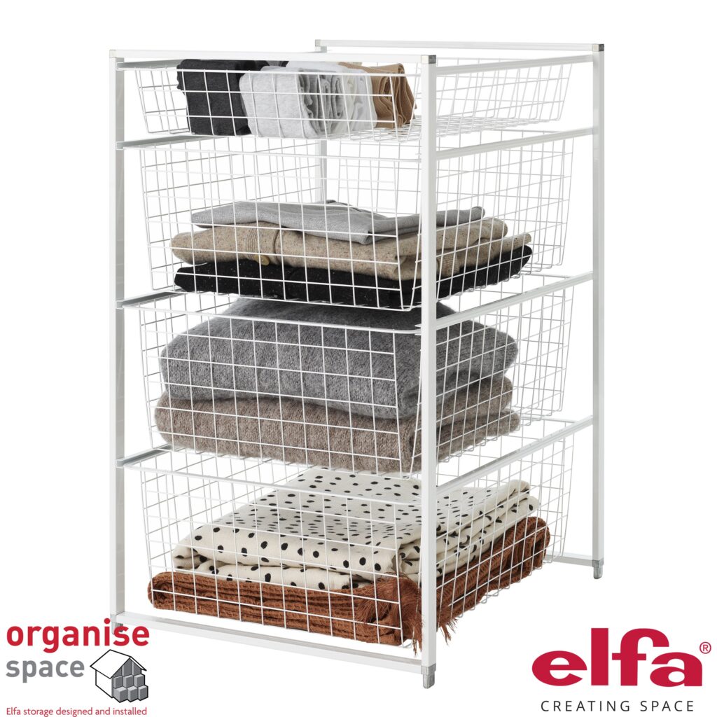 Elfa 744510 Drawer kit wire H74W45 – White Elfa drawer kit wire H74W45 for floor-mount units