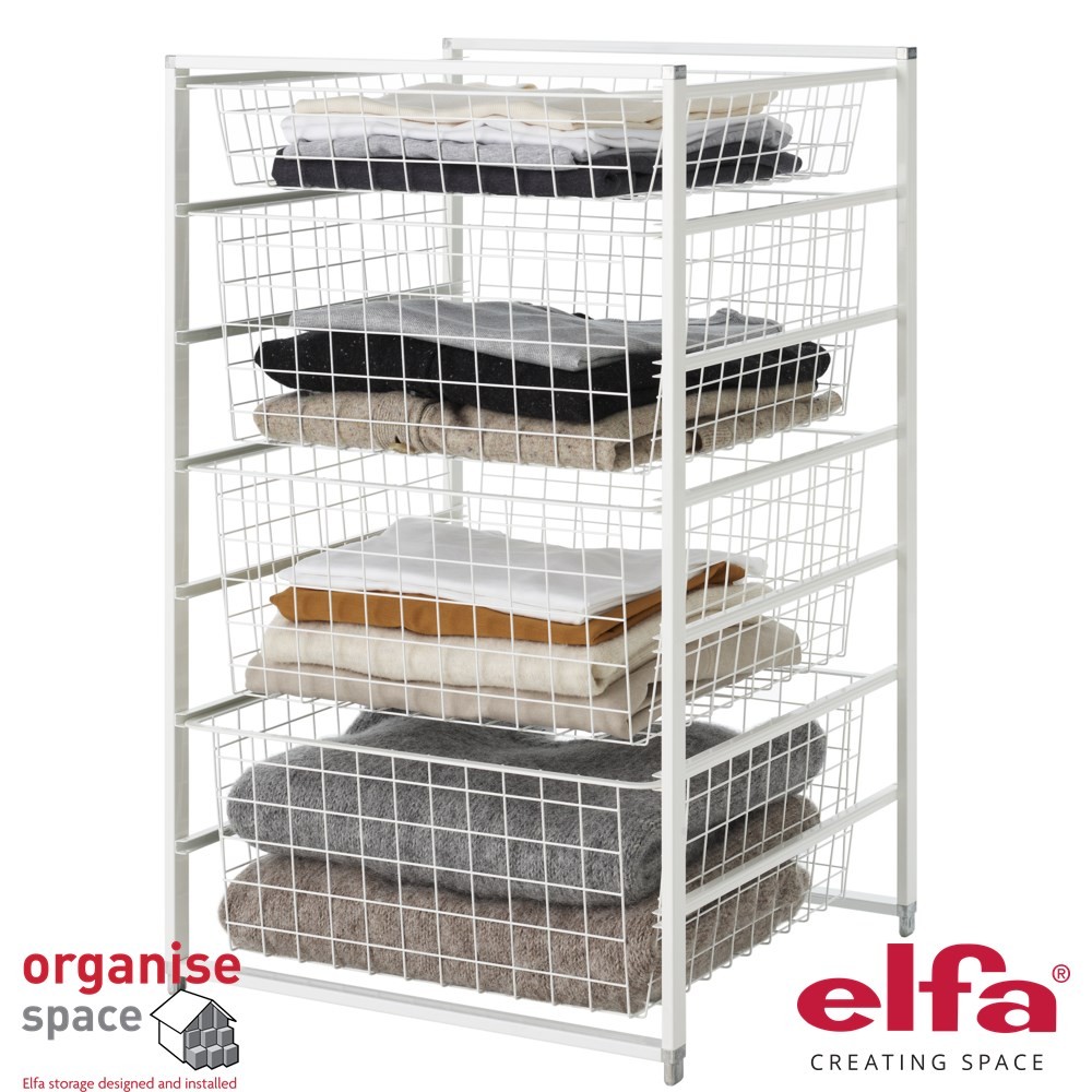 Elfa 745510 Drawer kit wire H74W55 White – White Elfa wire drawer kit H74W45 for larger floor-mount drawers